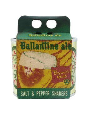 Vintage Ballantine Ale Miniature Beer Can Salt & Pepper Shaker Set